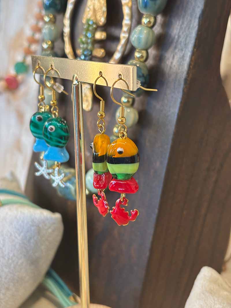 Handmade glass earrings - bohemian accessories Costa del Sol